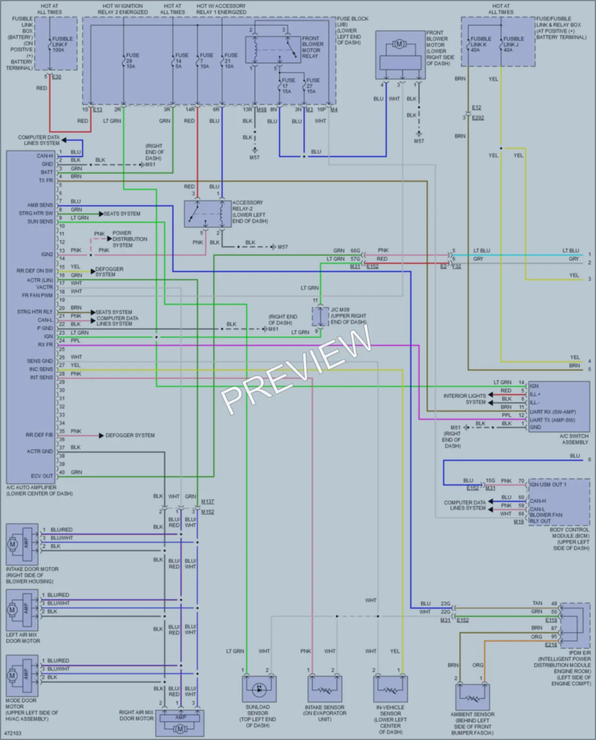2015 Nissan Murano Air Conditioning wiring diagram preview