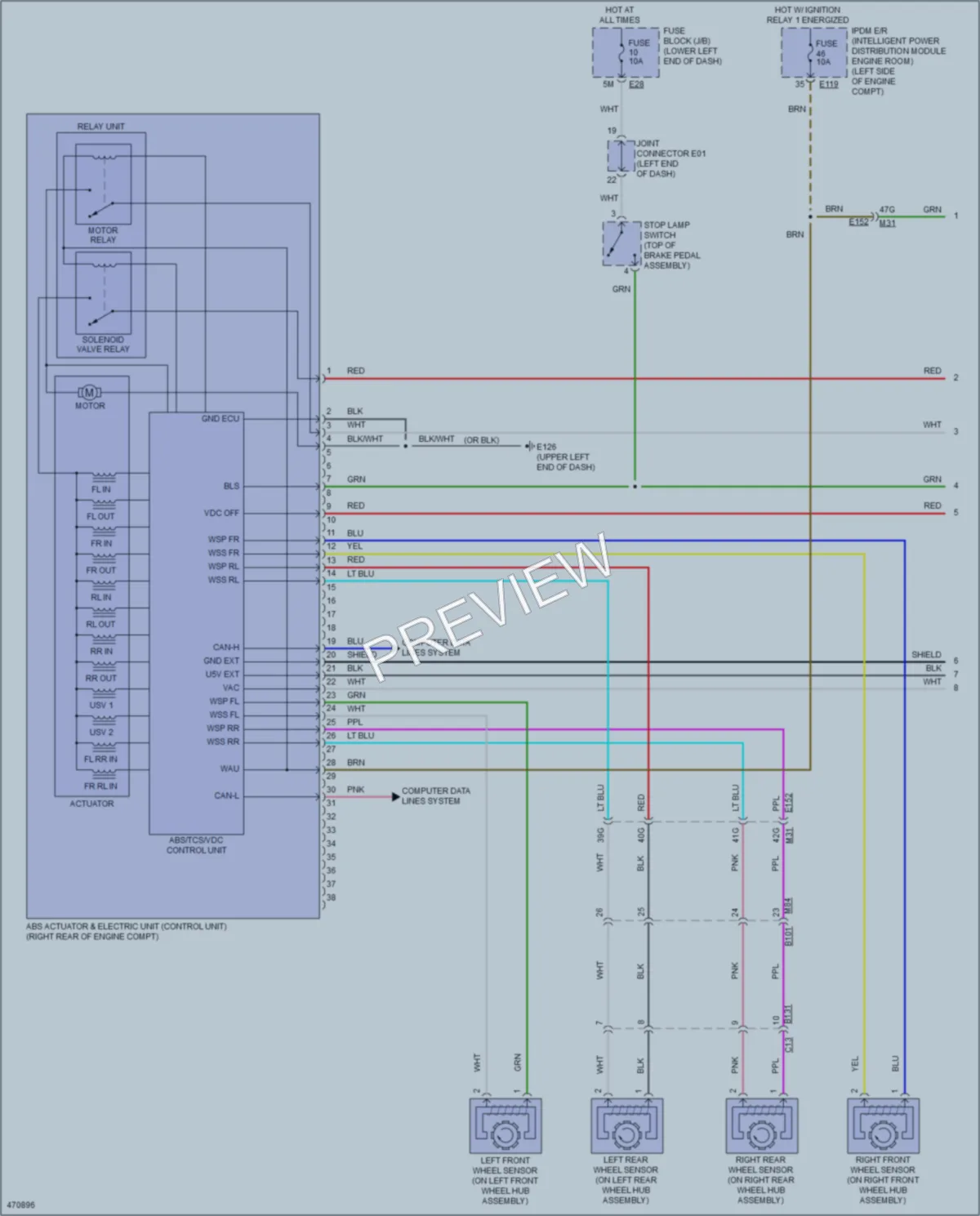 2015 Nissan Murano Anti Lock Brakes wiring diagram preview