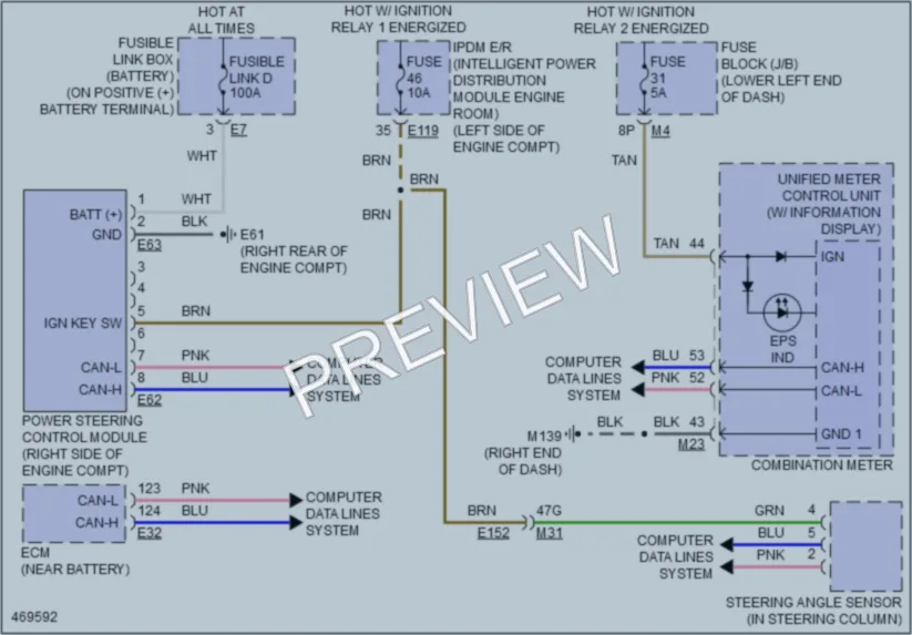 2015 Nissan Murano Electronic Power Steering wiring diagram preview