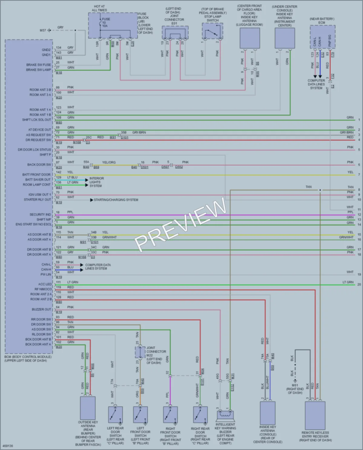 2015 Nissan Murano Power Door Locks wiring diagram preview
