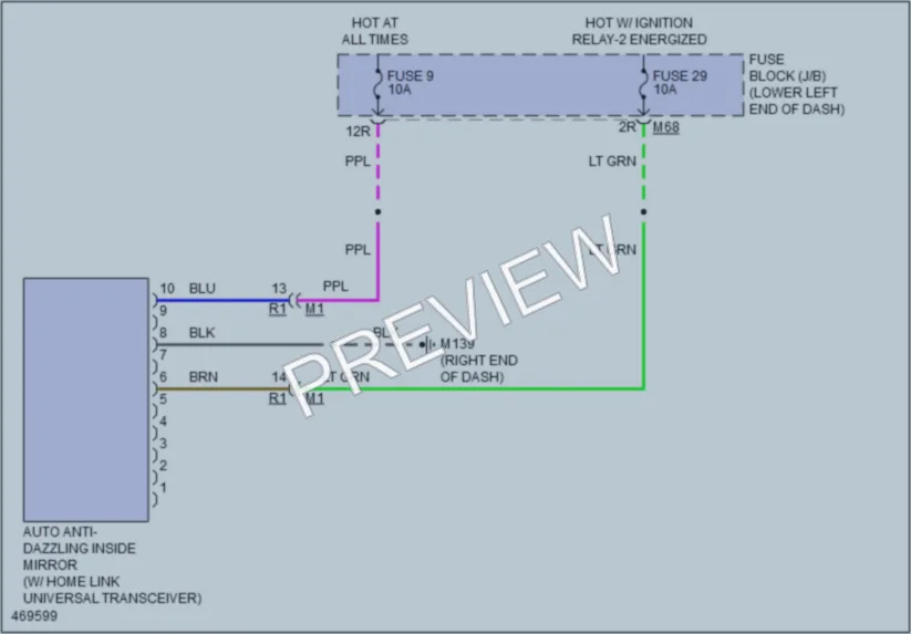 2015 Nissan Murano Power Mirrors wiring diagram preview