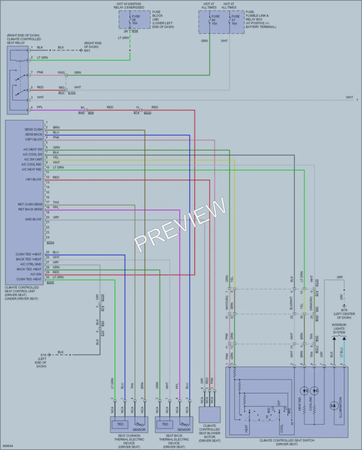 2015 Nissan Murano Power Seats wiring diagram preview