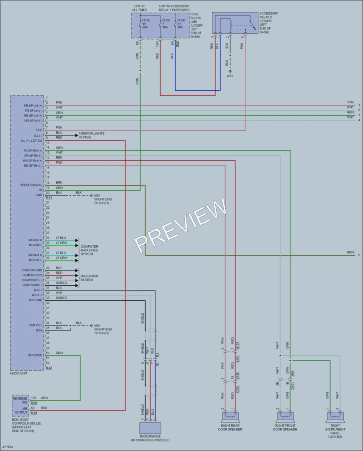 2015 Nissan Murano Radio wiring diagram preview