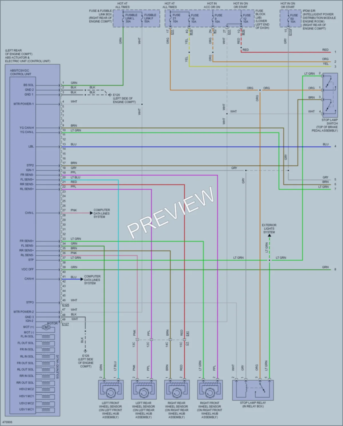 2015 Nissan NV1500 Anti Lock Brakes wiring diagram preview