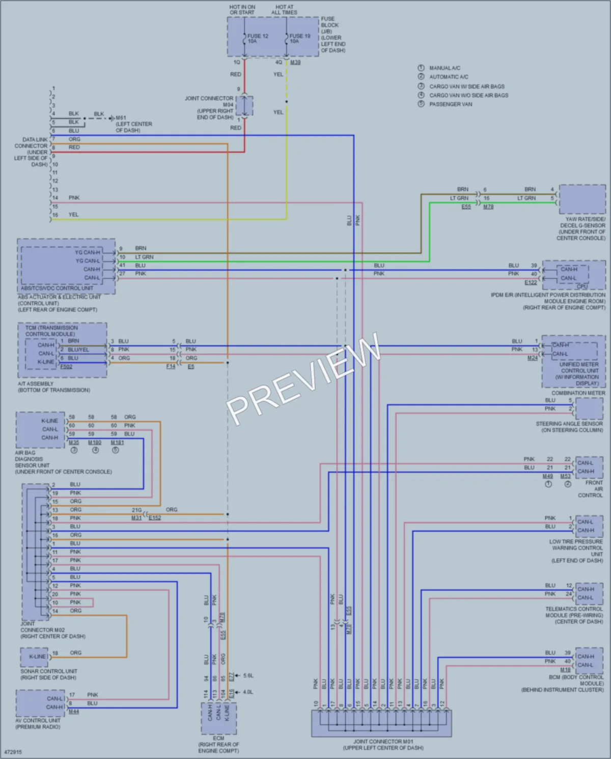 2015 Nissan NV1500 Computer Data Lines wiring diagram preview