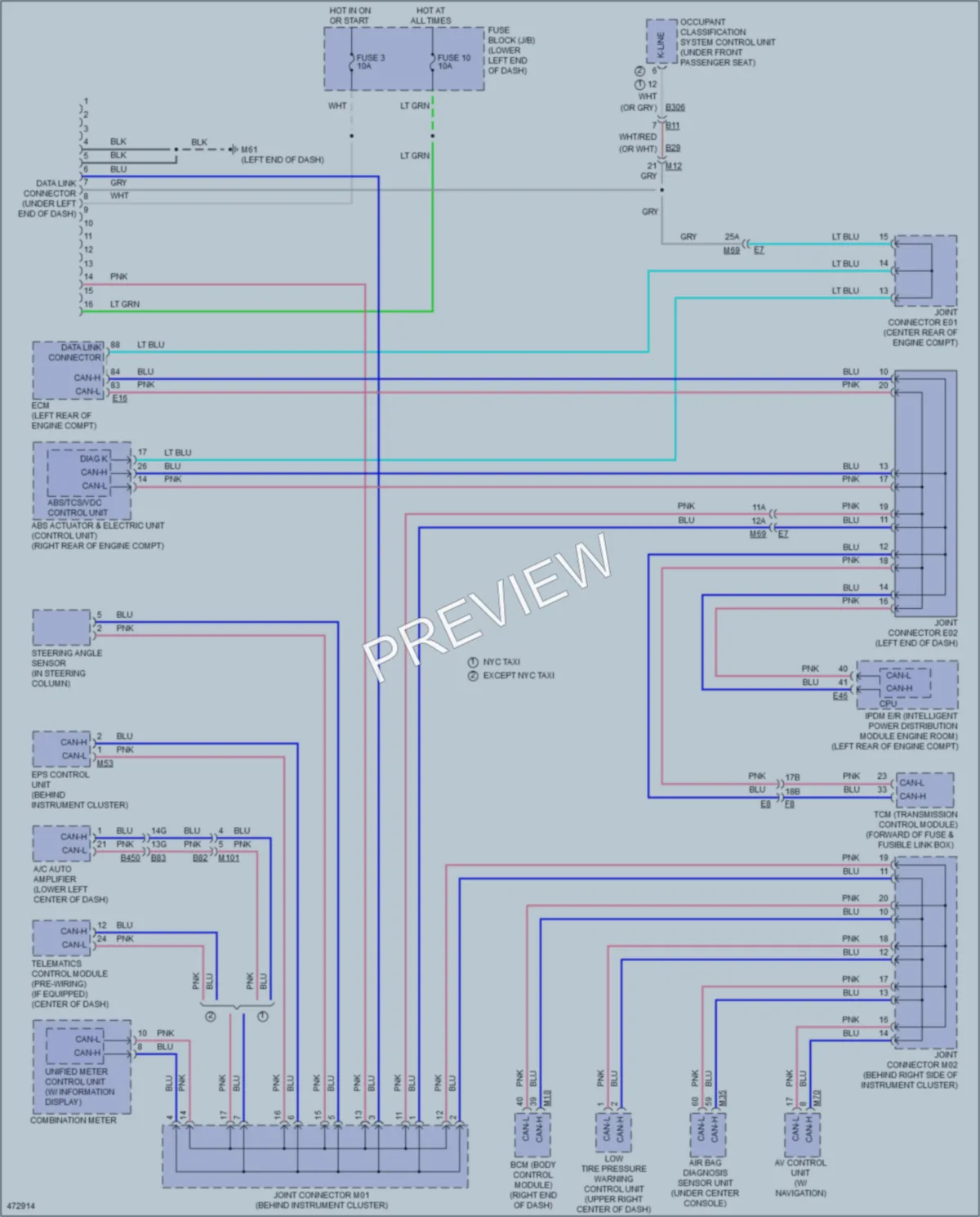2015 Nissan NV200 Computer Data Lines wiring diagram preview