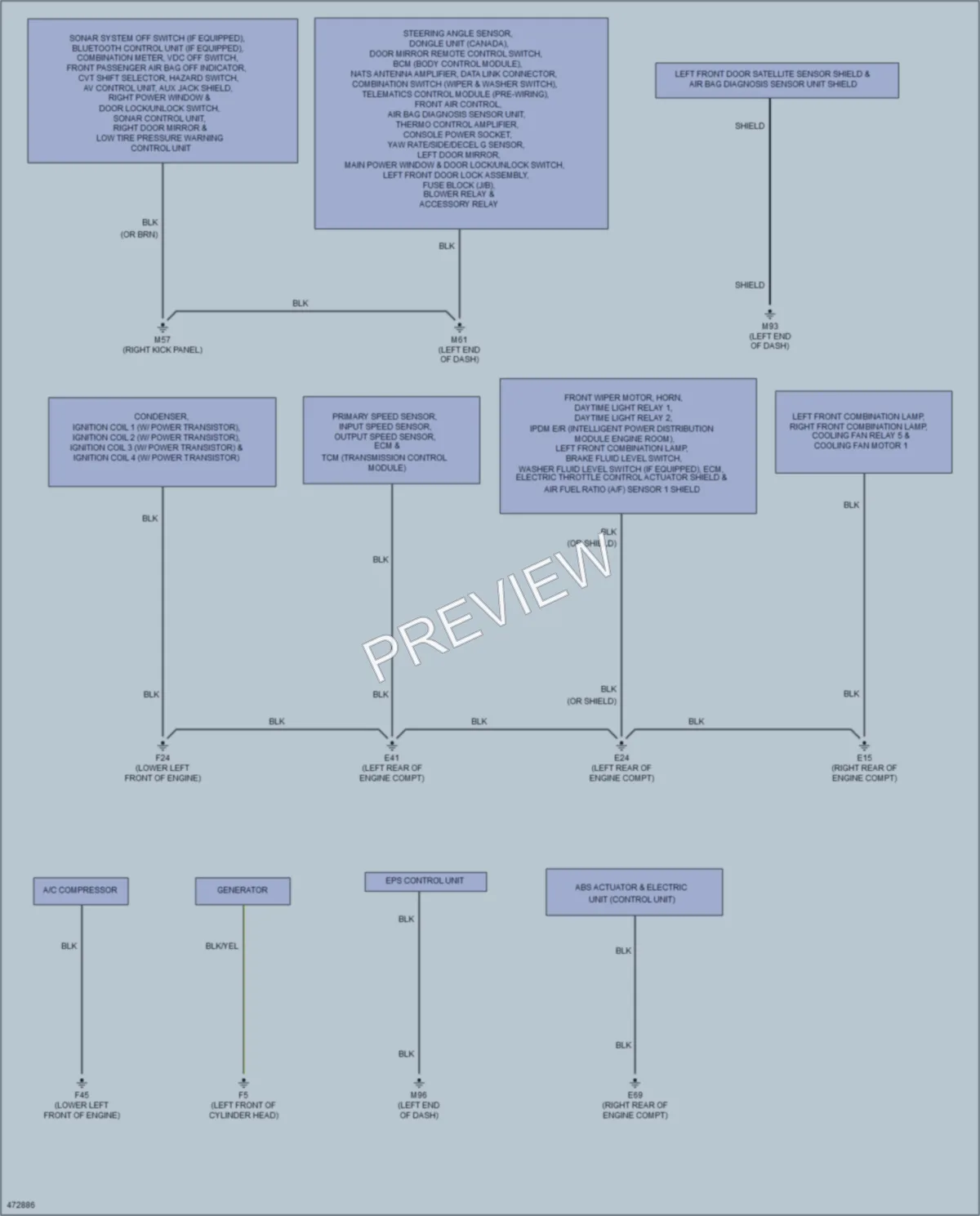 2015 Nissan NV200 Ground Distribution wiring diagram preview