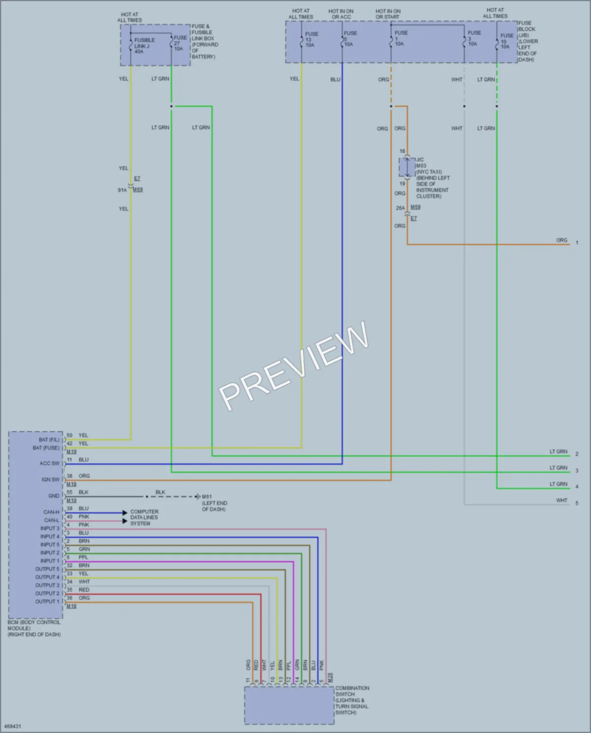 2015 Nissan NV200 Headlights wiring diagram preview