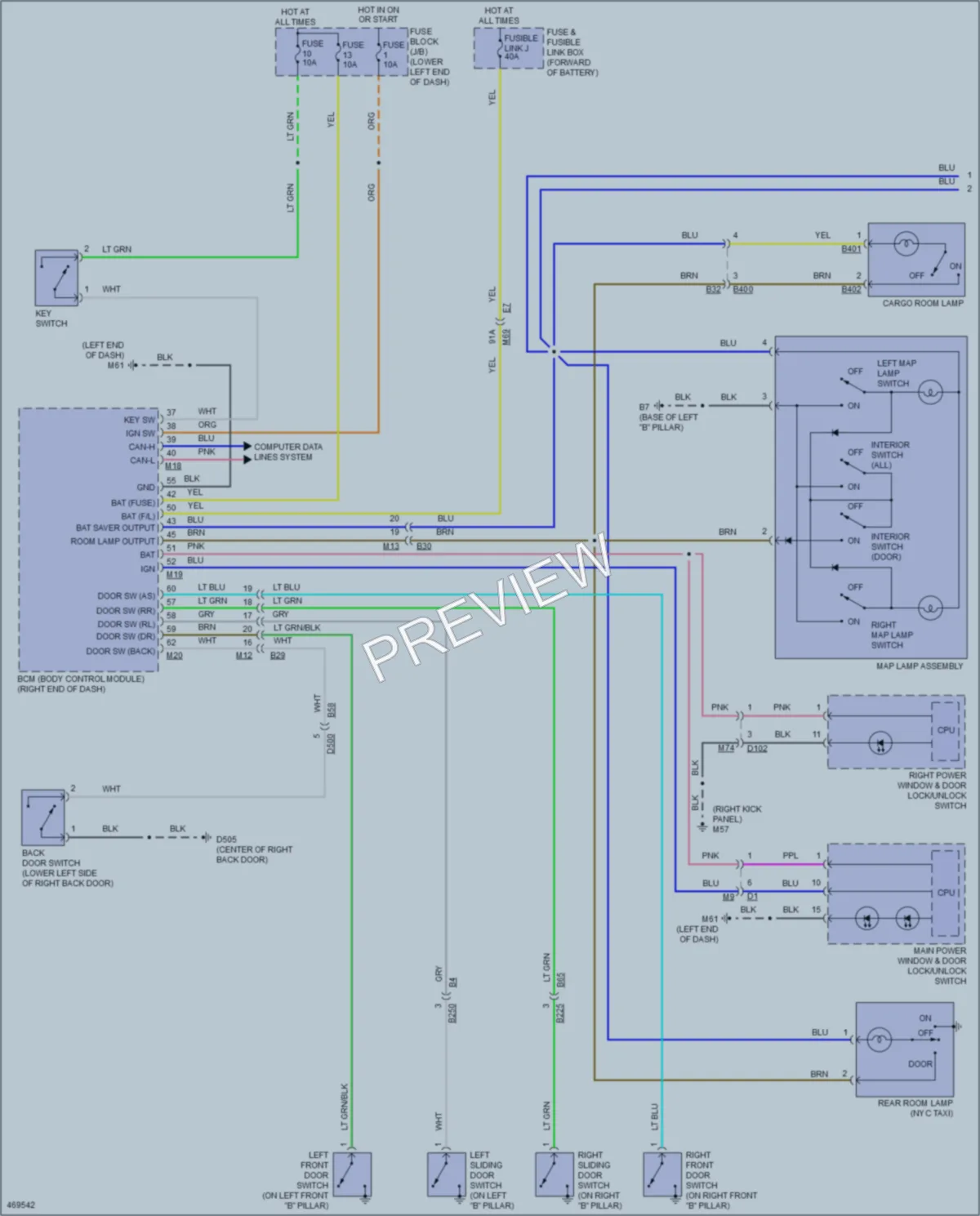 2015 Nissan NV200 Interior Lights wiring diagram preview
