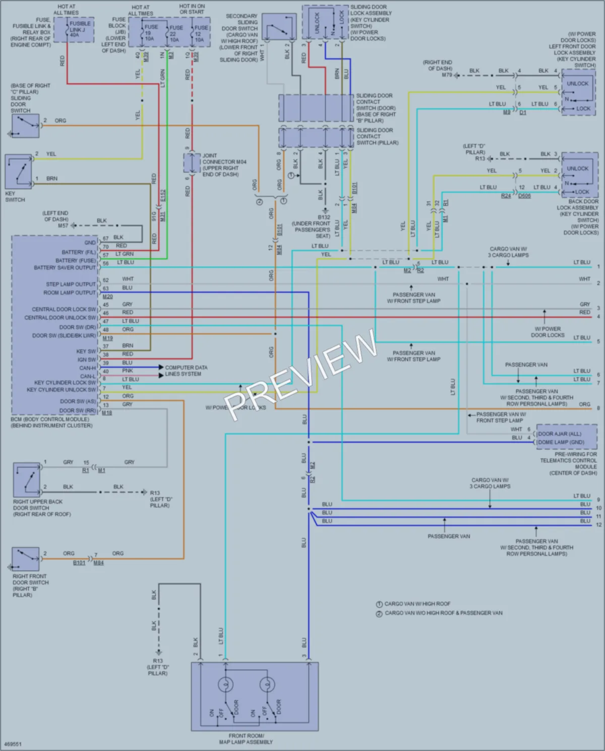 2015 Nissan NV3500HD Interior Lights wiring diagram preview