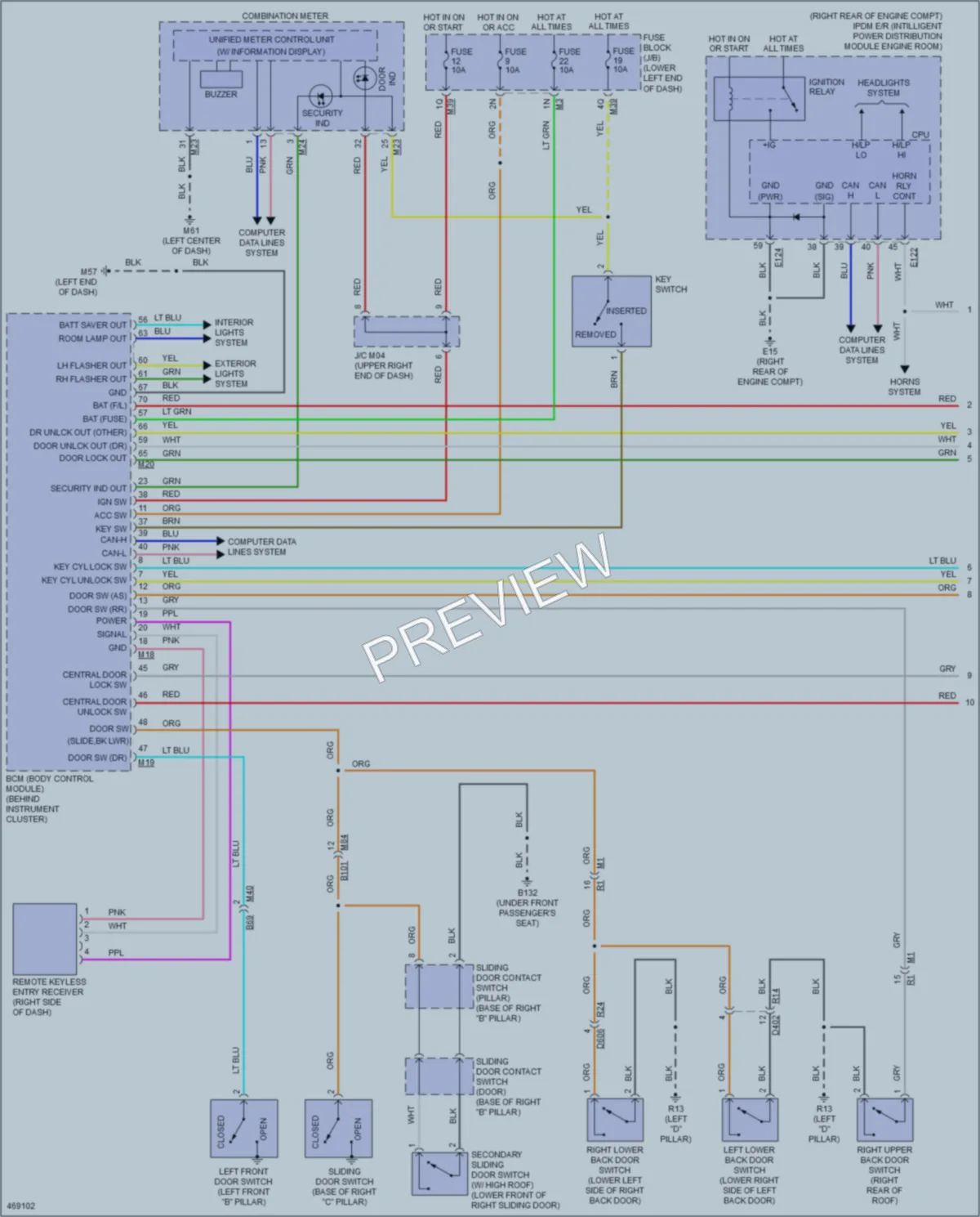 2015 Nissan NV3500HD Power Door Locks wiring diagram preview