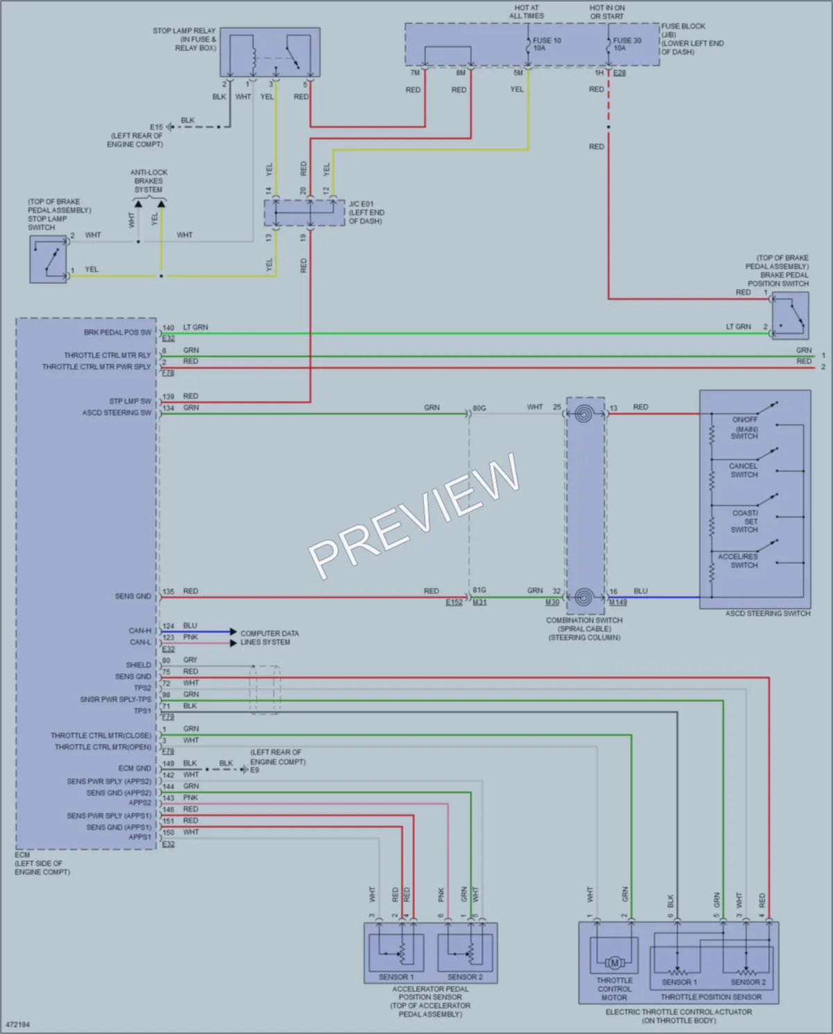 2015 Nissan Pathfinder Cruise Control wiring diagram preview