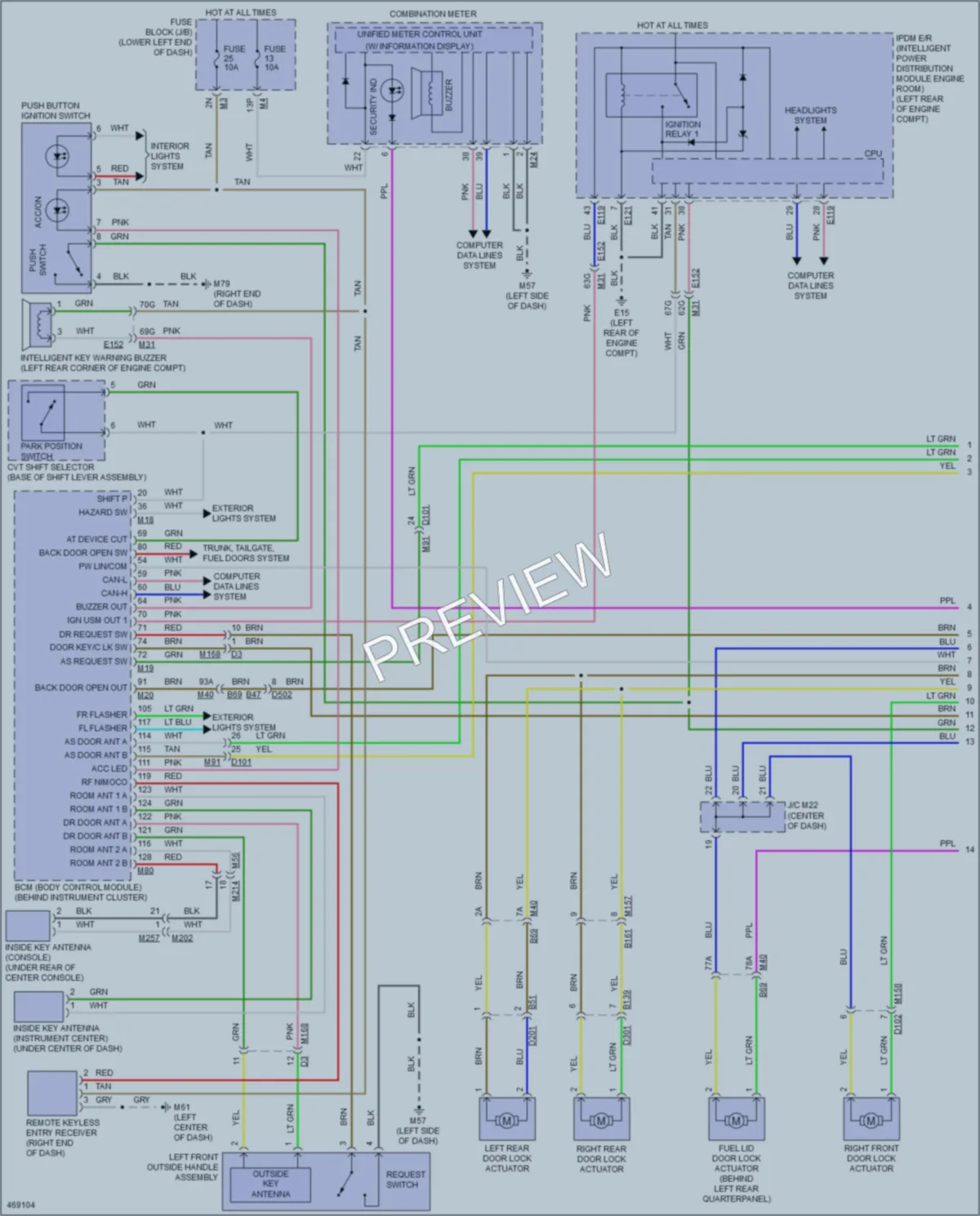 2015 Nissan Pathfinder Power Door Locks wiring diagram preview
