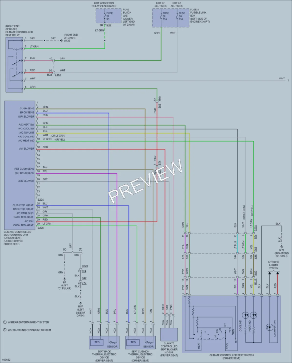 2015 Nissan Pathfinder Power Seats wiring diagram preview