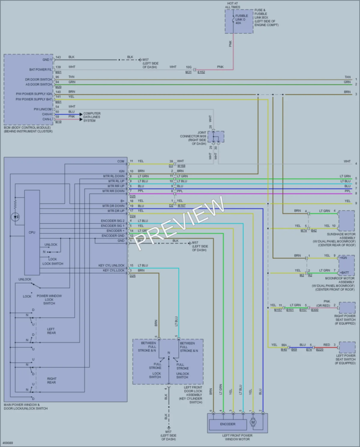 2015 Nissan Pathfinder Power Windows wiring diagram preview