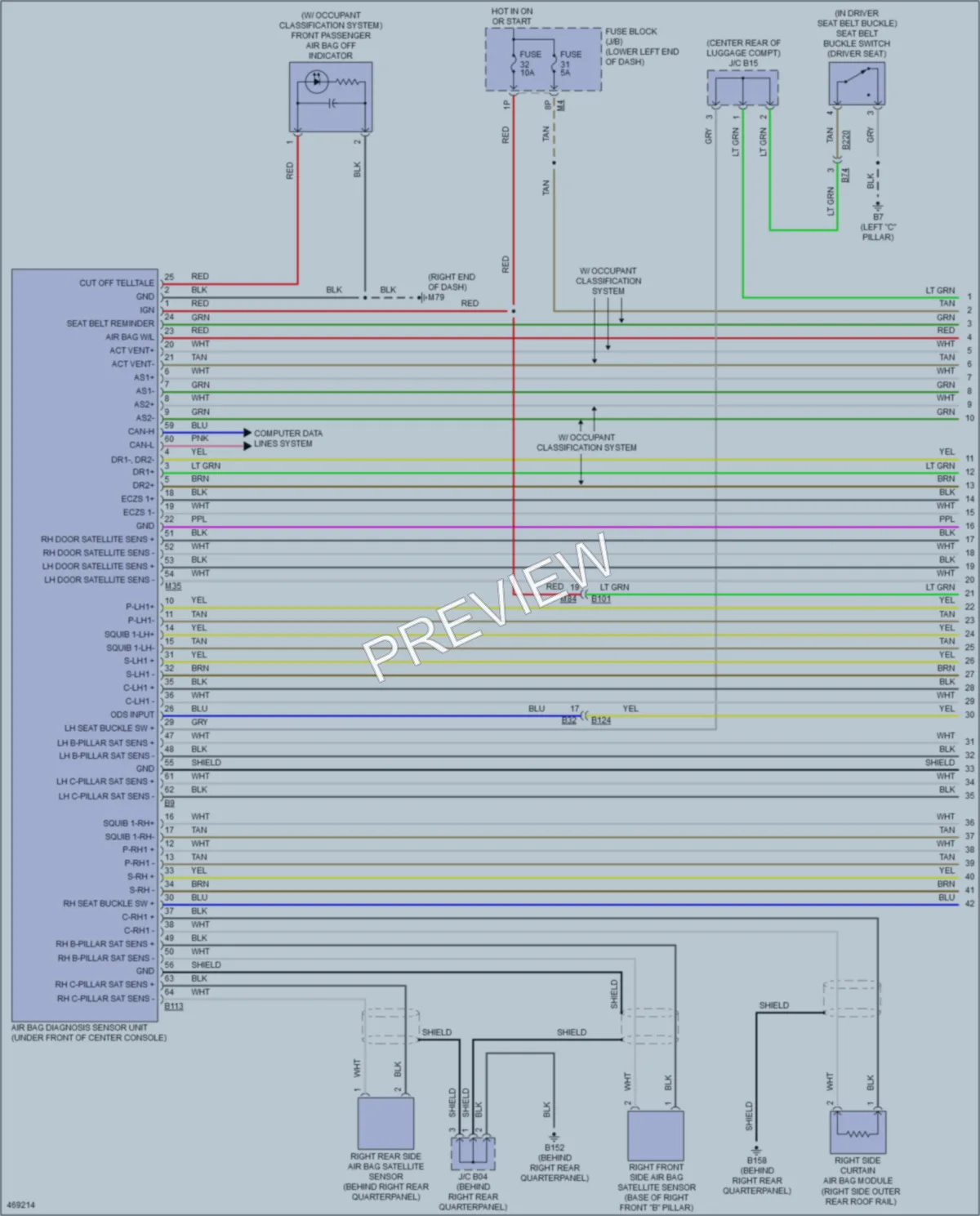 2015 Nissan Pathfinder Supplemental Restraints wiring diagram preview