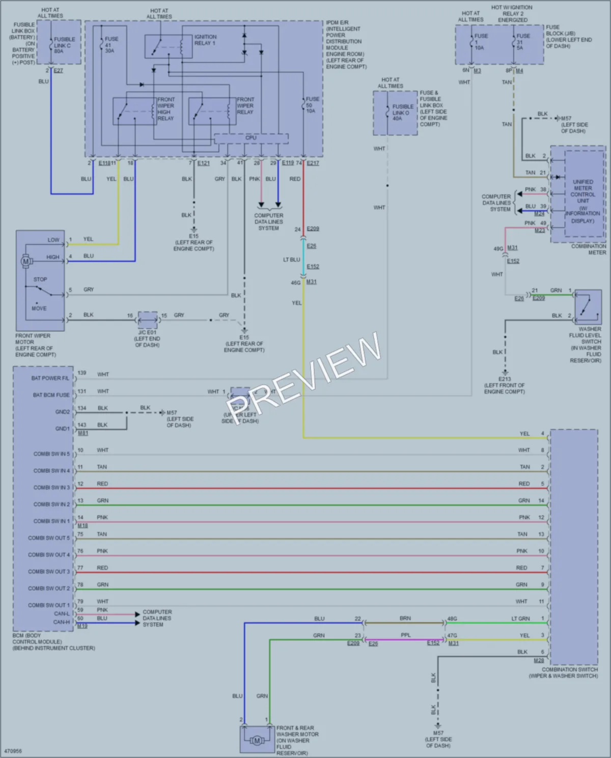 2015 Nissan Pathfinder Wiper Washer wiring diagram preview