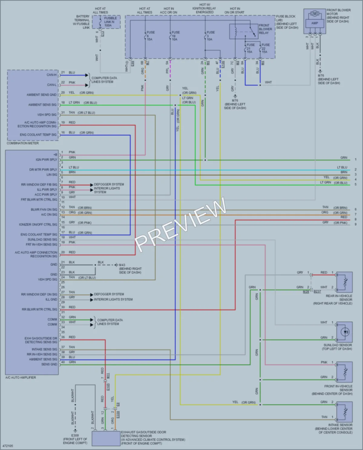 2015 Nissan Quest Air Conditioning wiring diagram preview