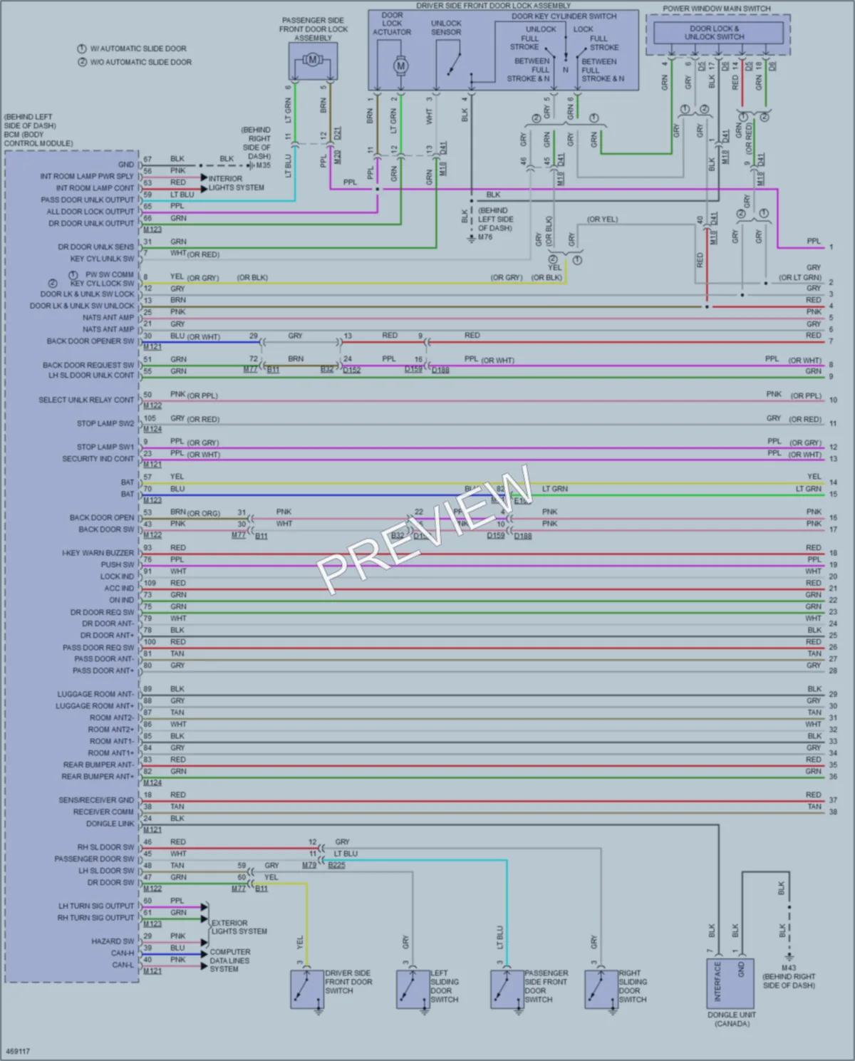 2015 Nissan Quest Power Door Locks wiring diagram preview