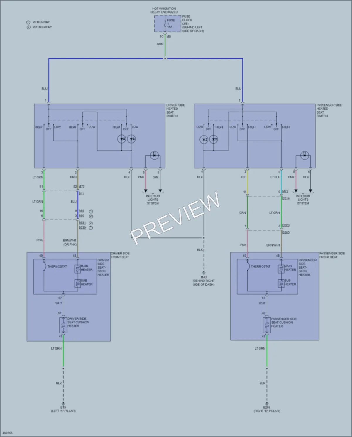 2015 Nissan Quest Power Seats wiring diagram preview