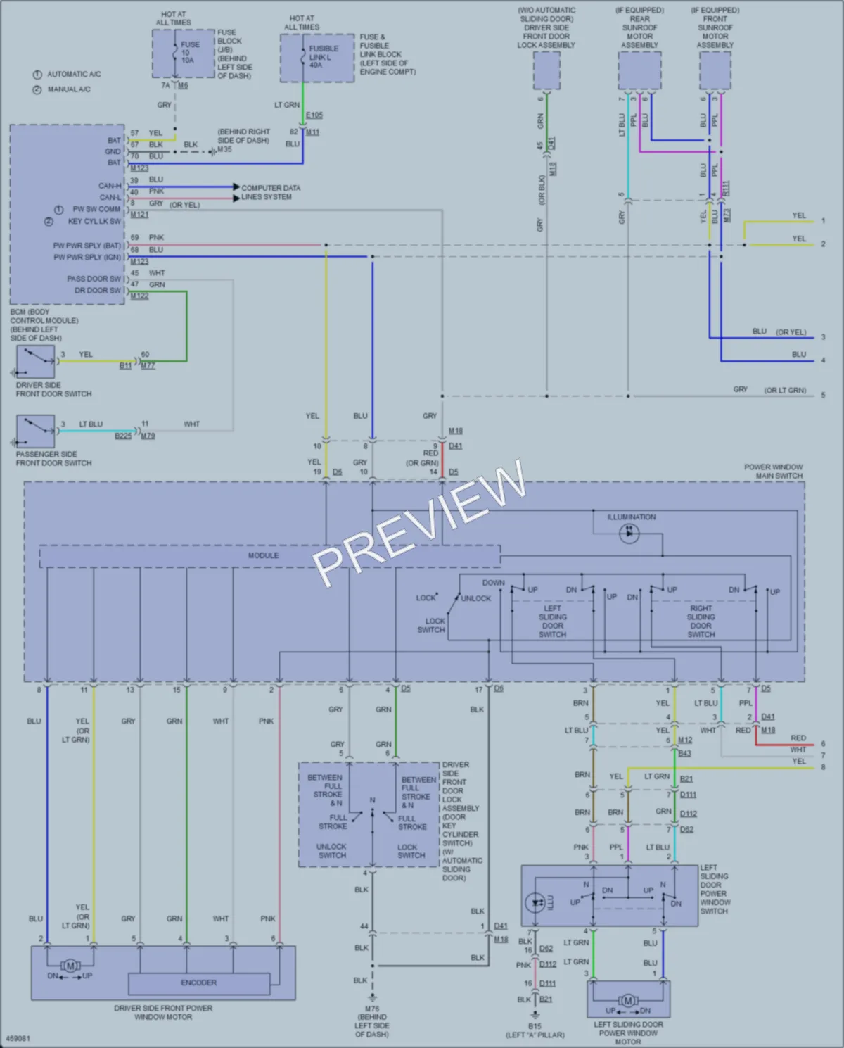 2015 Nissan Quest Power Windows wiring diagram preview