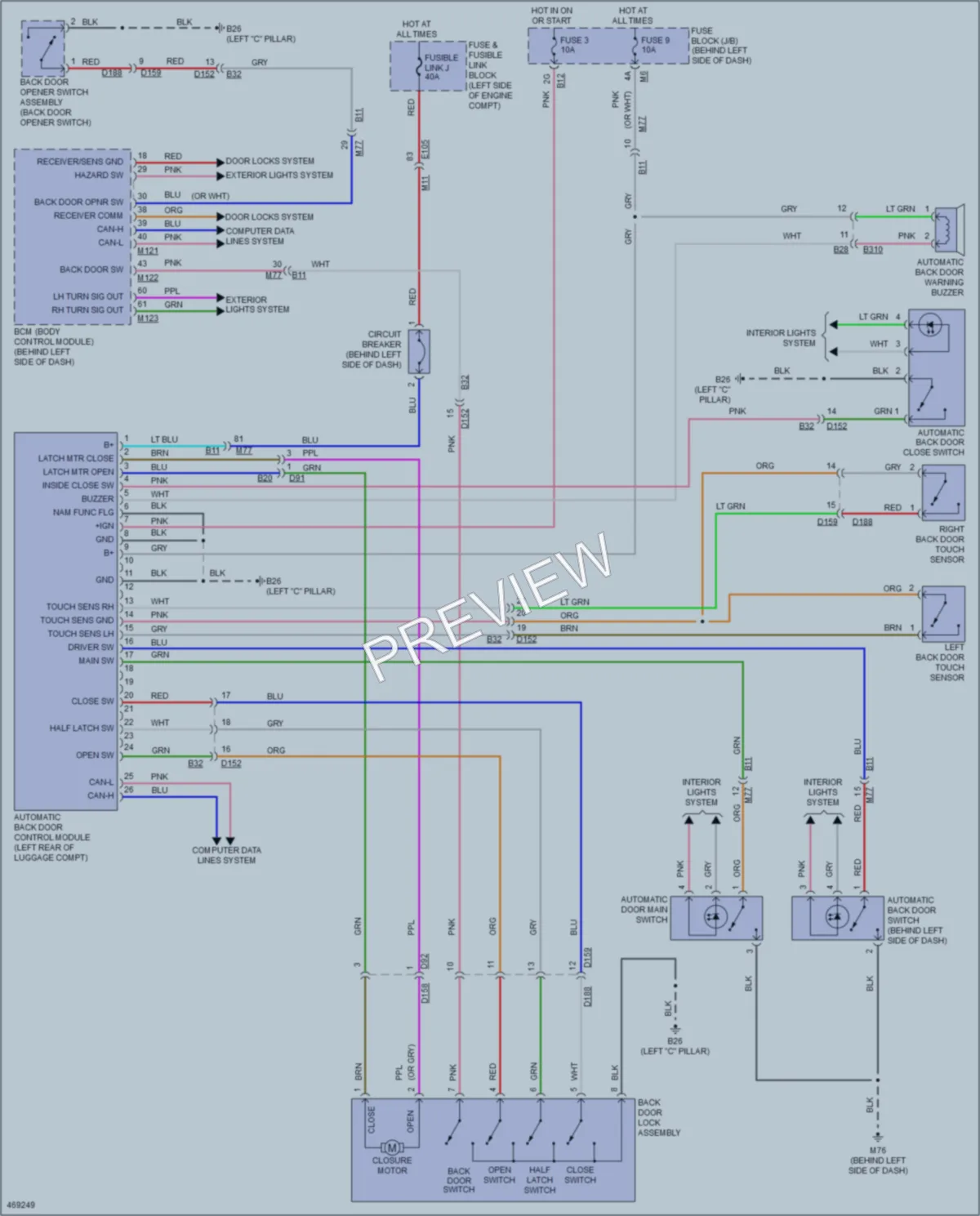 2015 Nissan Quest Trunk Tailgate Fuel Door wiring diagram preview