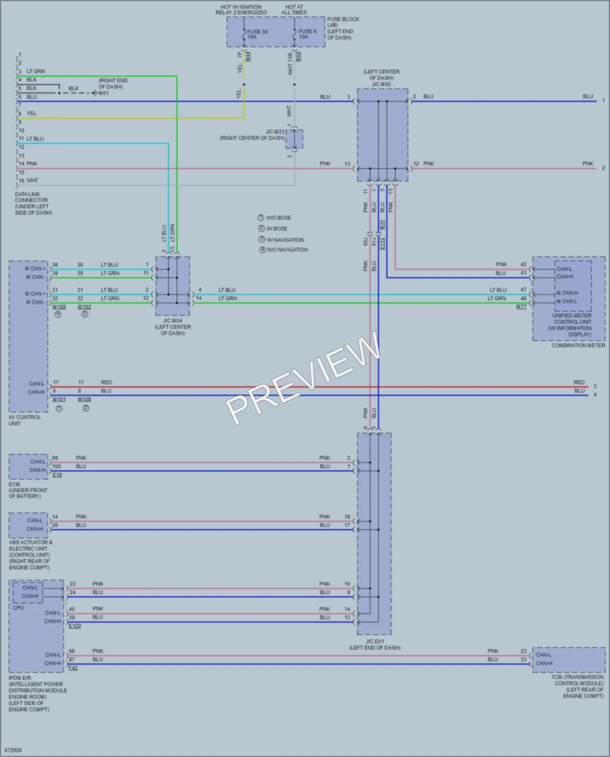 2015 Nissan Rogue Computer Data Lines wiring diagram preview