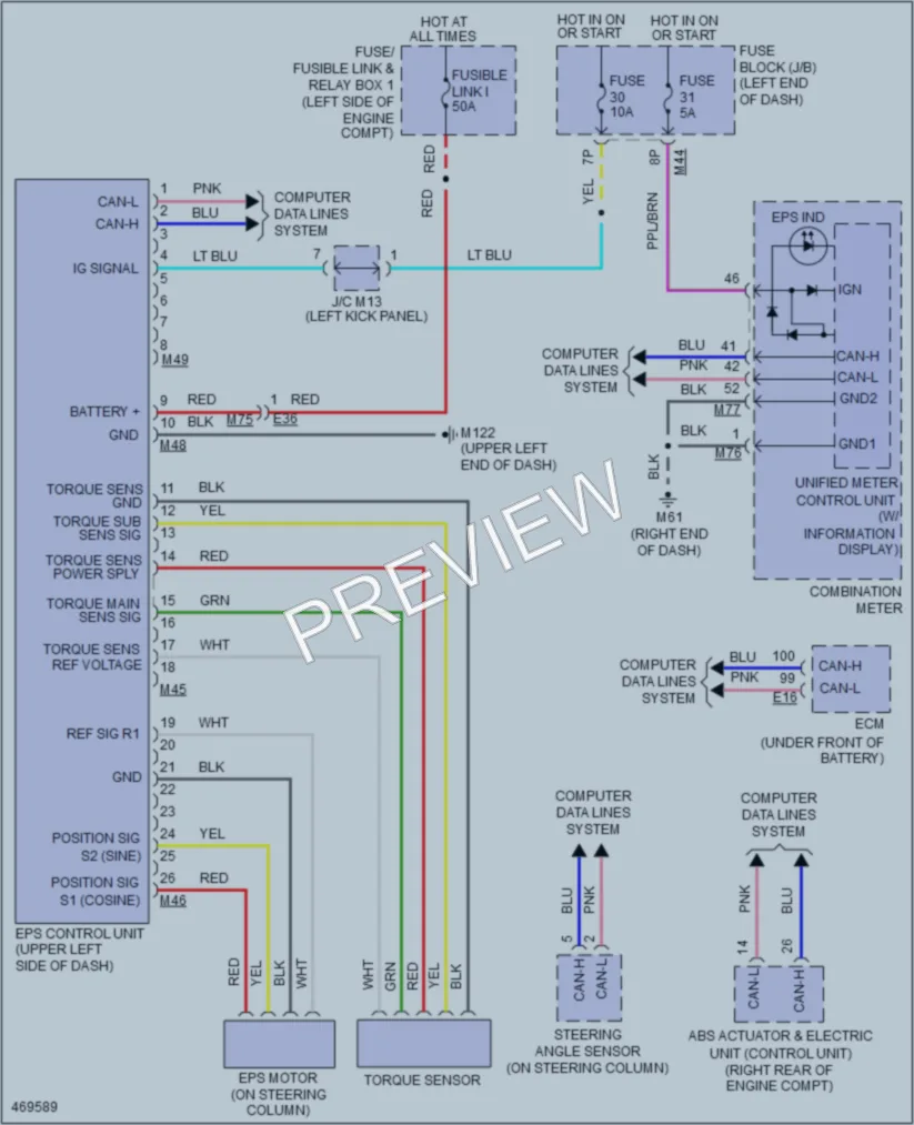2015 Nissan Rogue Electronic Power Steering wiring diagram preview