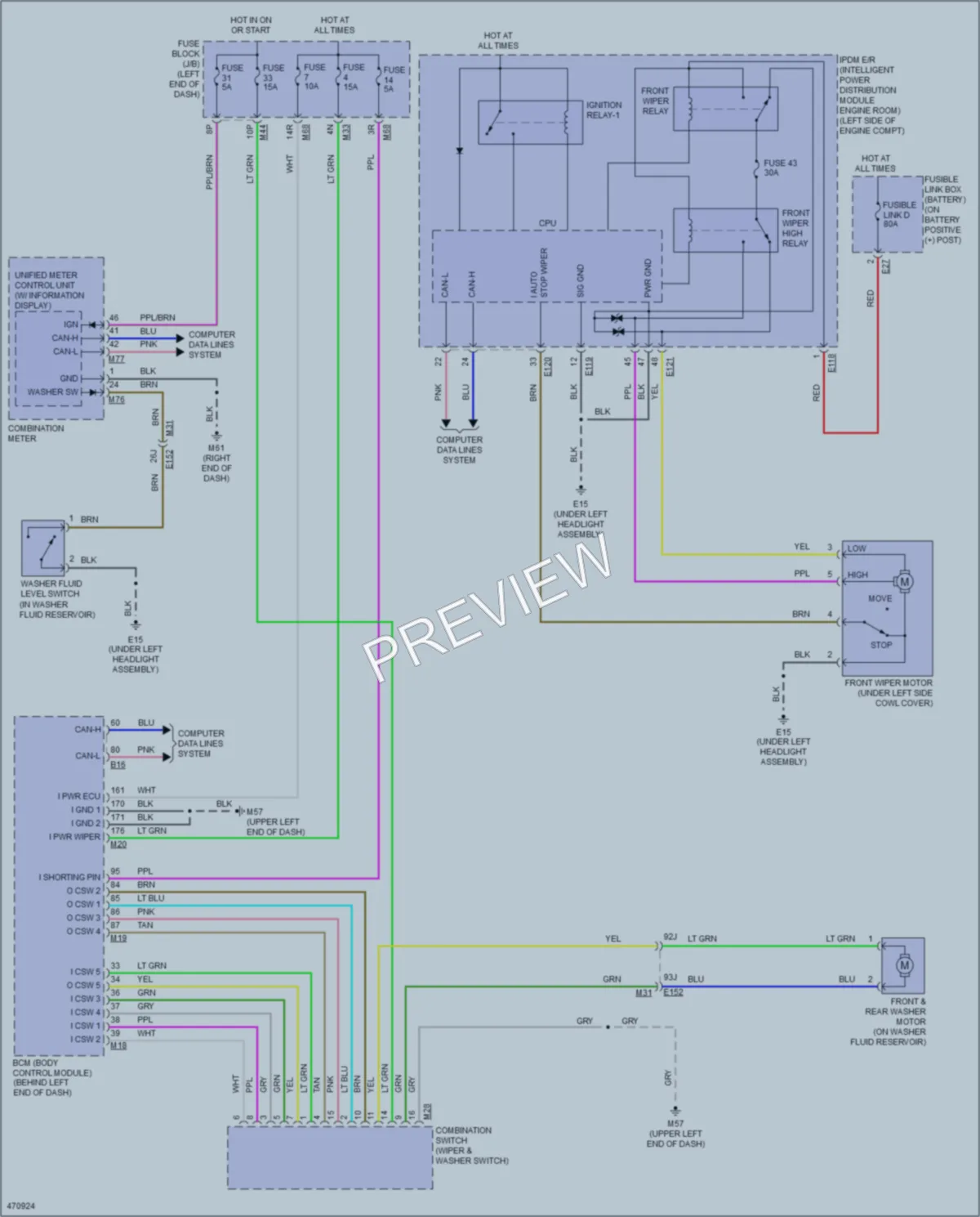 2015 Nissan Rogue Wiper Washer wiring diagram preview