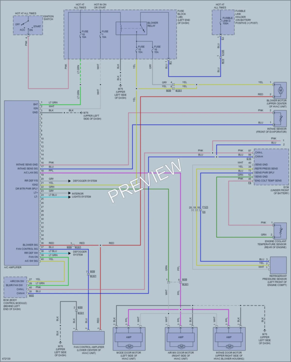 2015 Nissan RogueSelect Air Conditioning wiring diagram preview