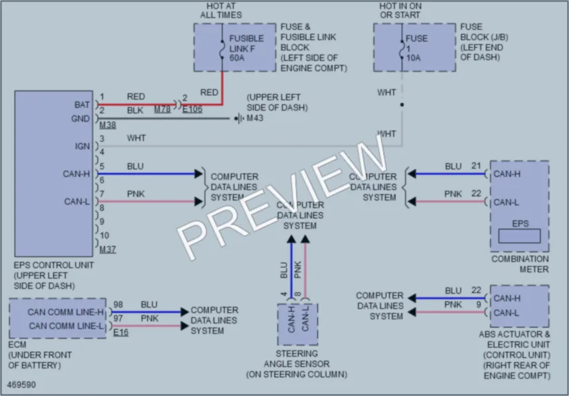 2015 Nissan RogueSelect Electronic Power Steering wiring diagram preview
