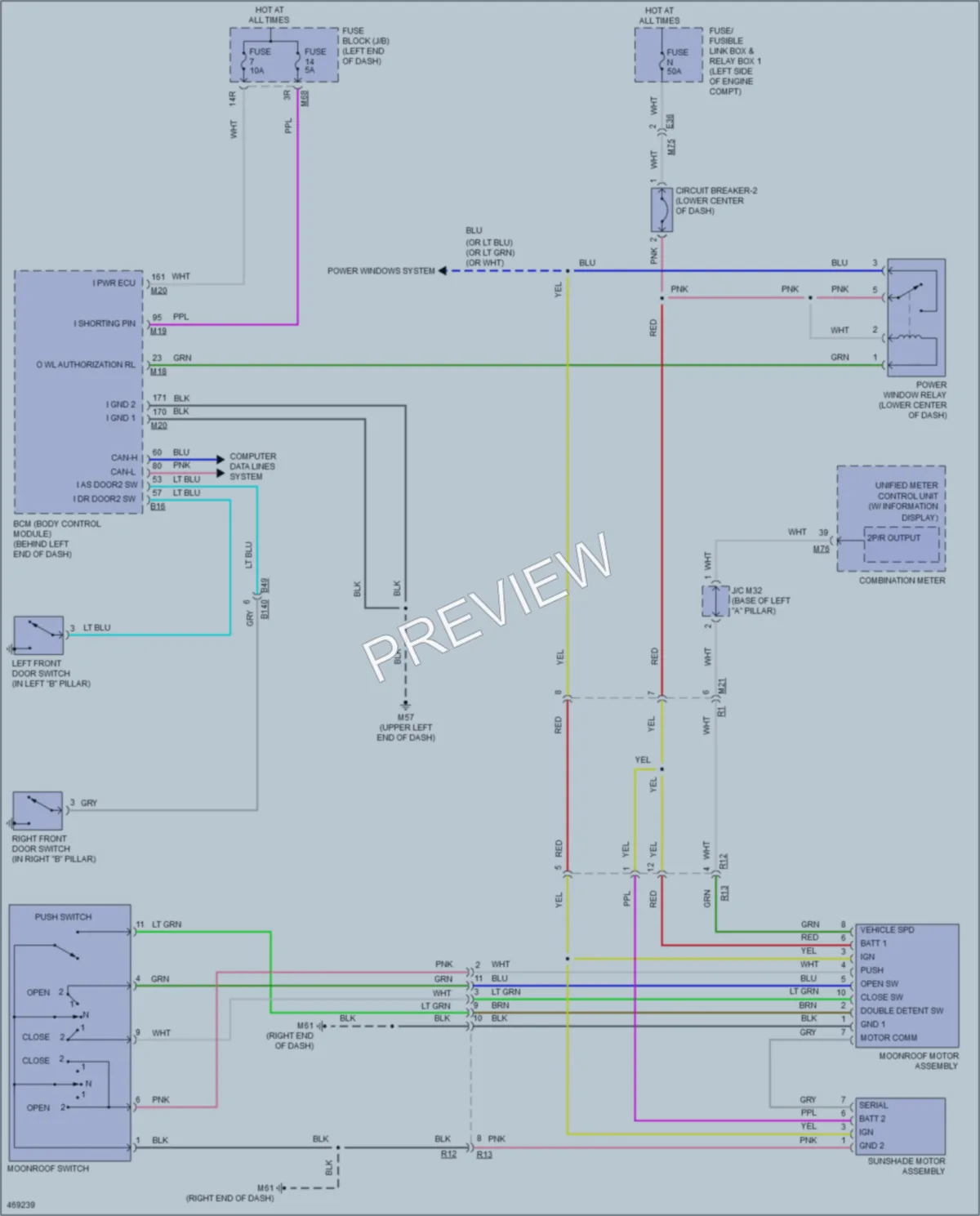 2015 Nissan RogueSelect Power Top Sunroof wiring diagram preview