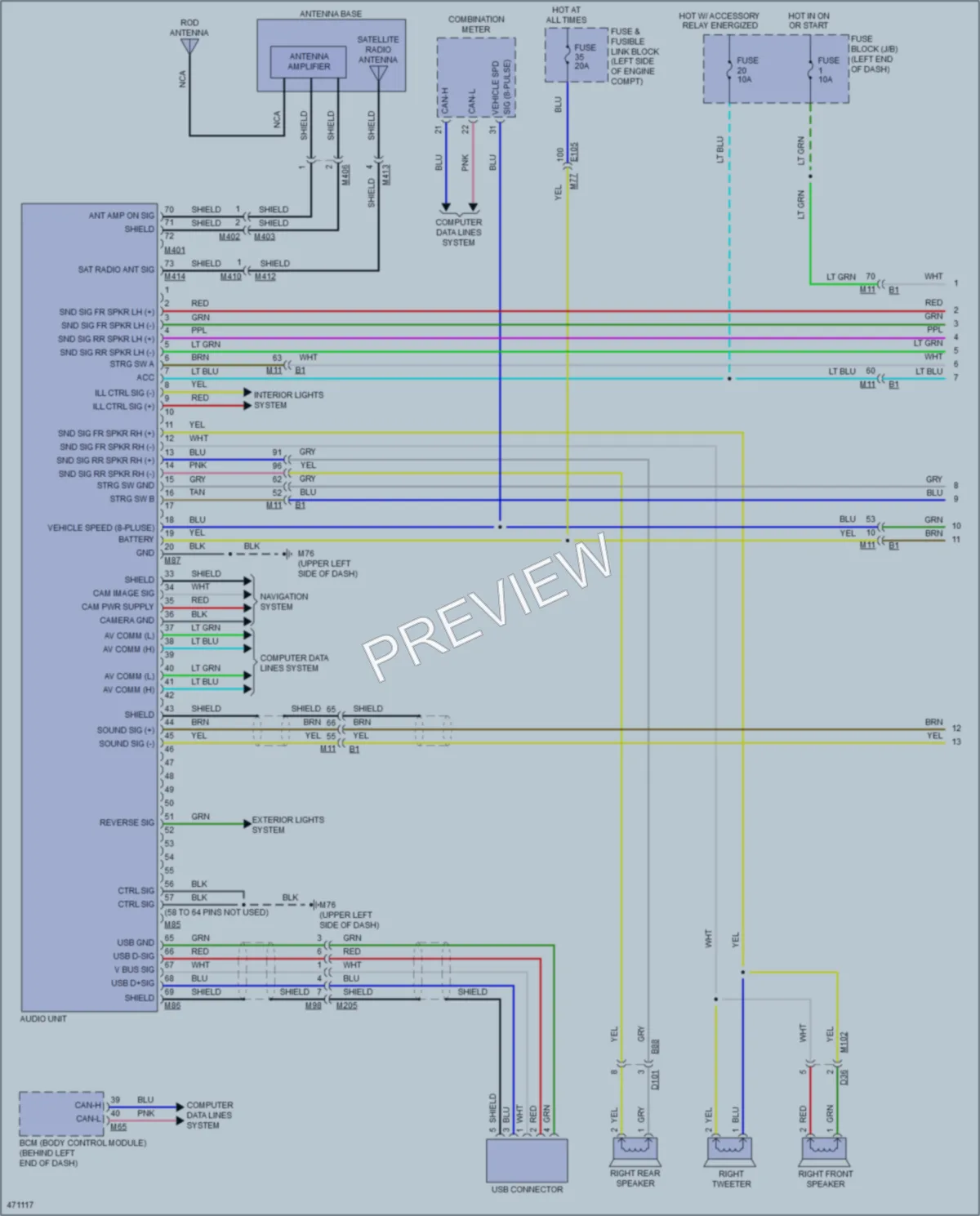 2015 Nissan RogueSelect Radio wiring diagram preview