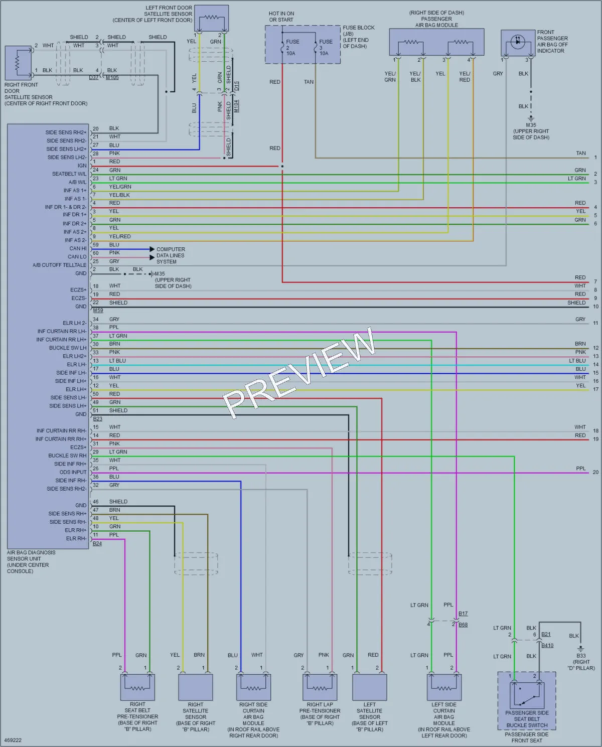 2015 Nissan RogueSelect Supplemental Restraints wiring diagram preview