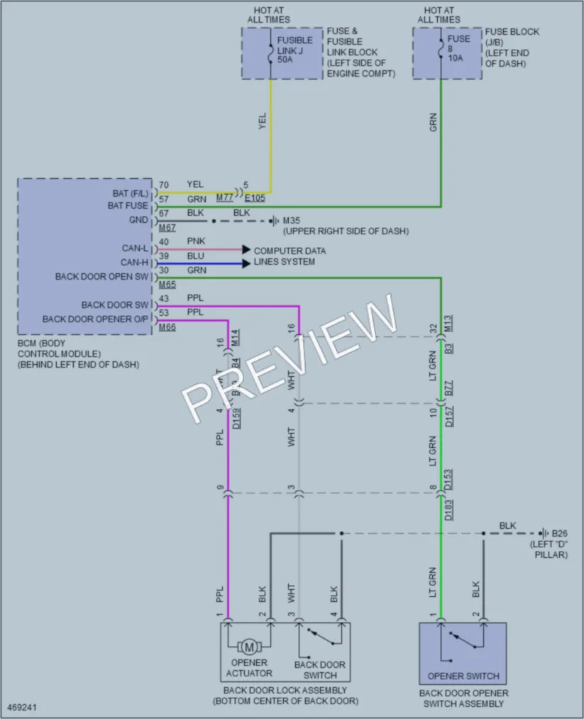 2015 Nissan RogueSelect Trunk Tailgate Fuel Door wiring diagram preview