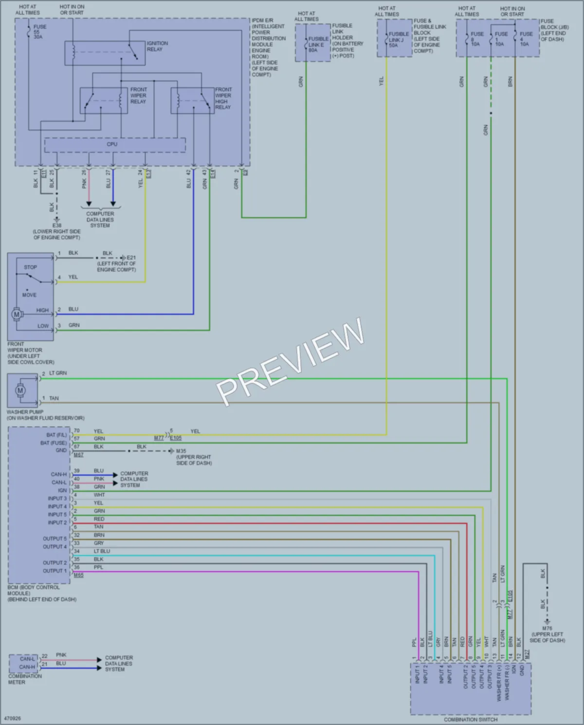 2015 Nissan RogueSelect Wiper Washer wiring diagram preview