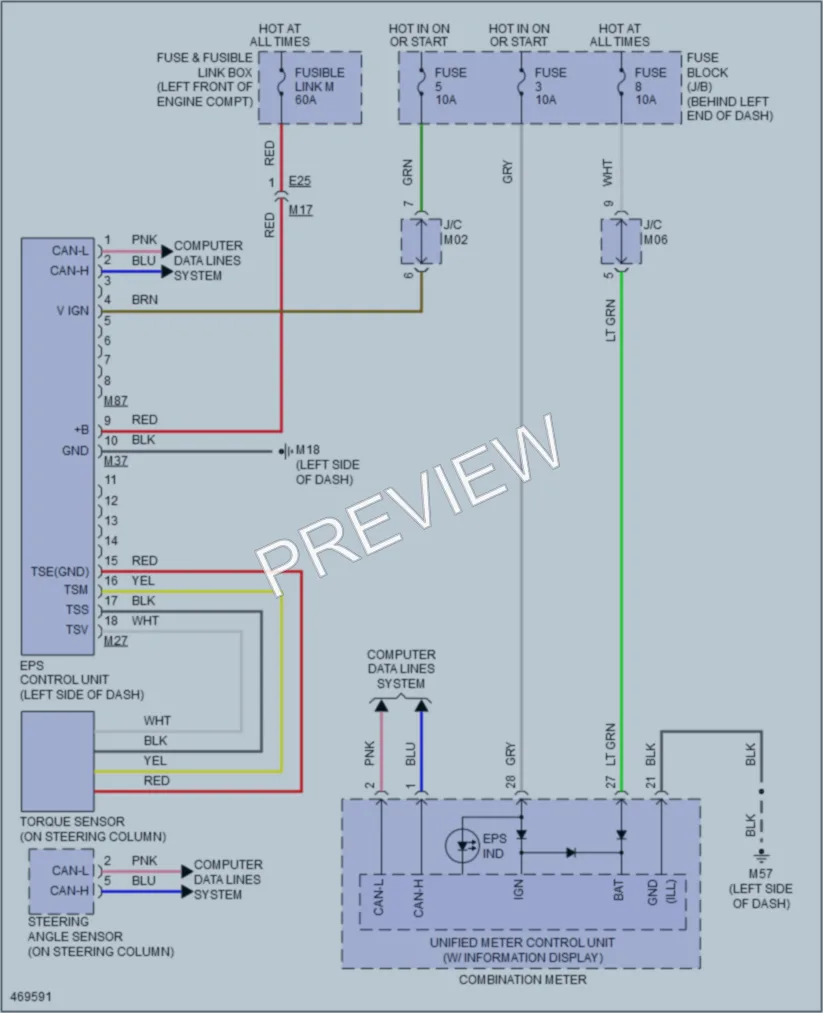 2015 Nissan Sentra Electronic Power Steering wiring diagram preview