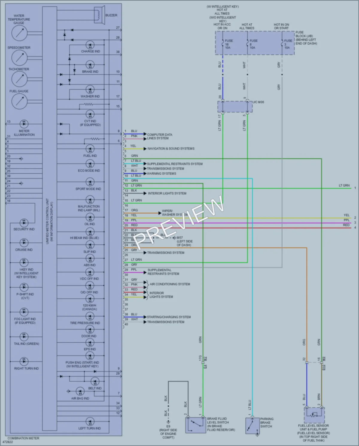 2015 Nissan Sentra Instrument Cluster wiring diagram preview