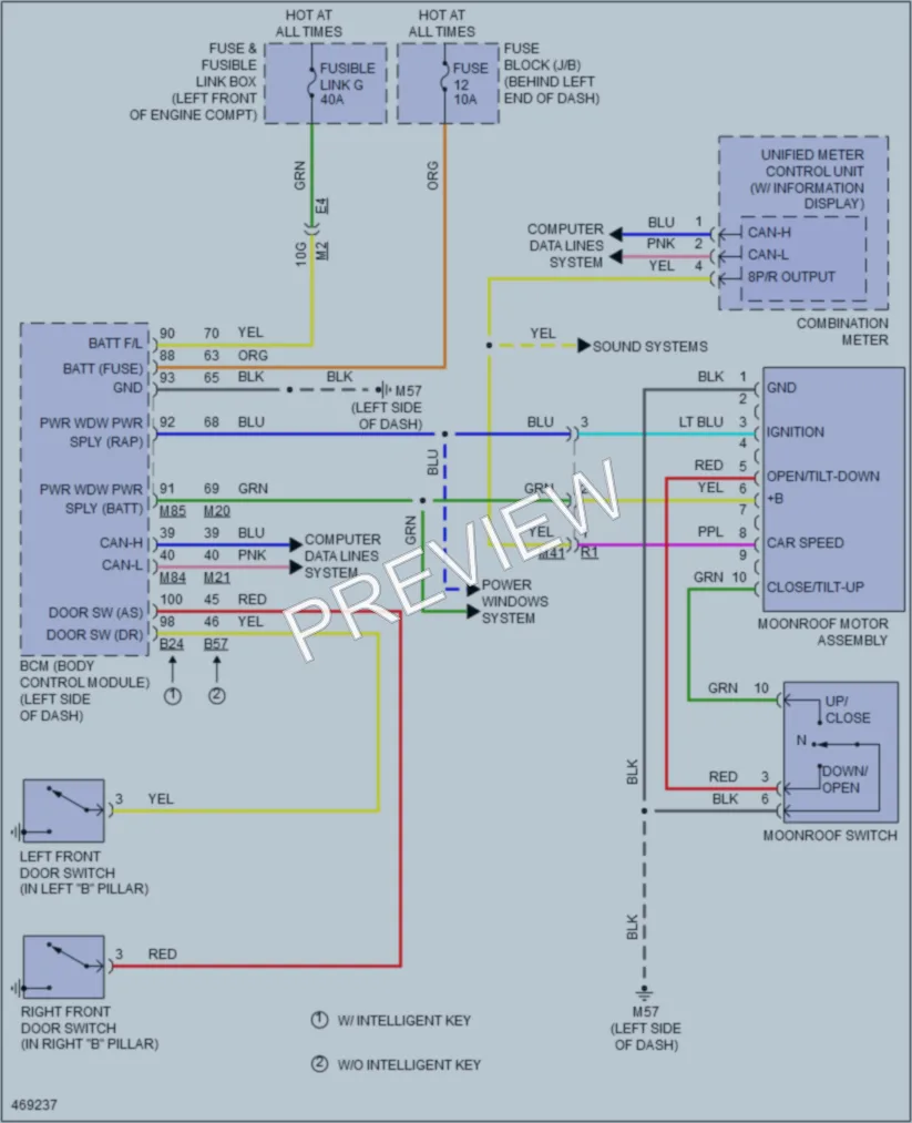 2015 Nissan Sentra Power Top Sunroof wiring diagram preview