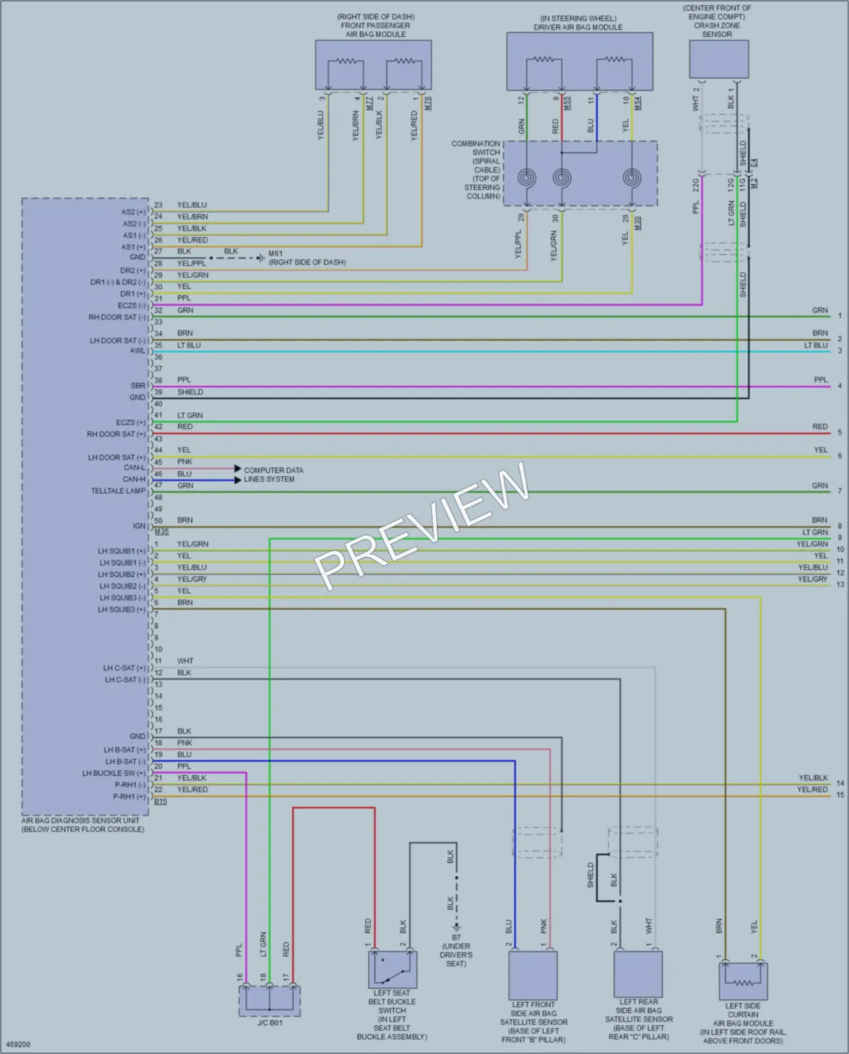 2015 Nissan Sentra Supplemental Restraints wiring diagram preview