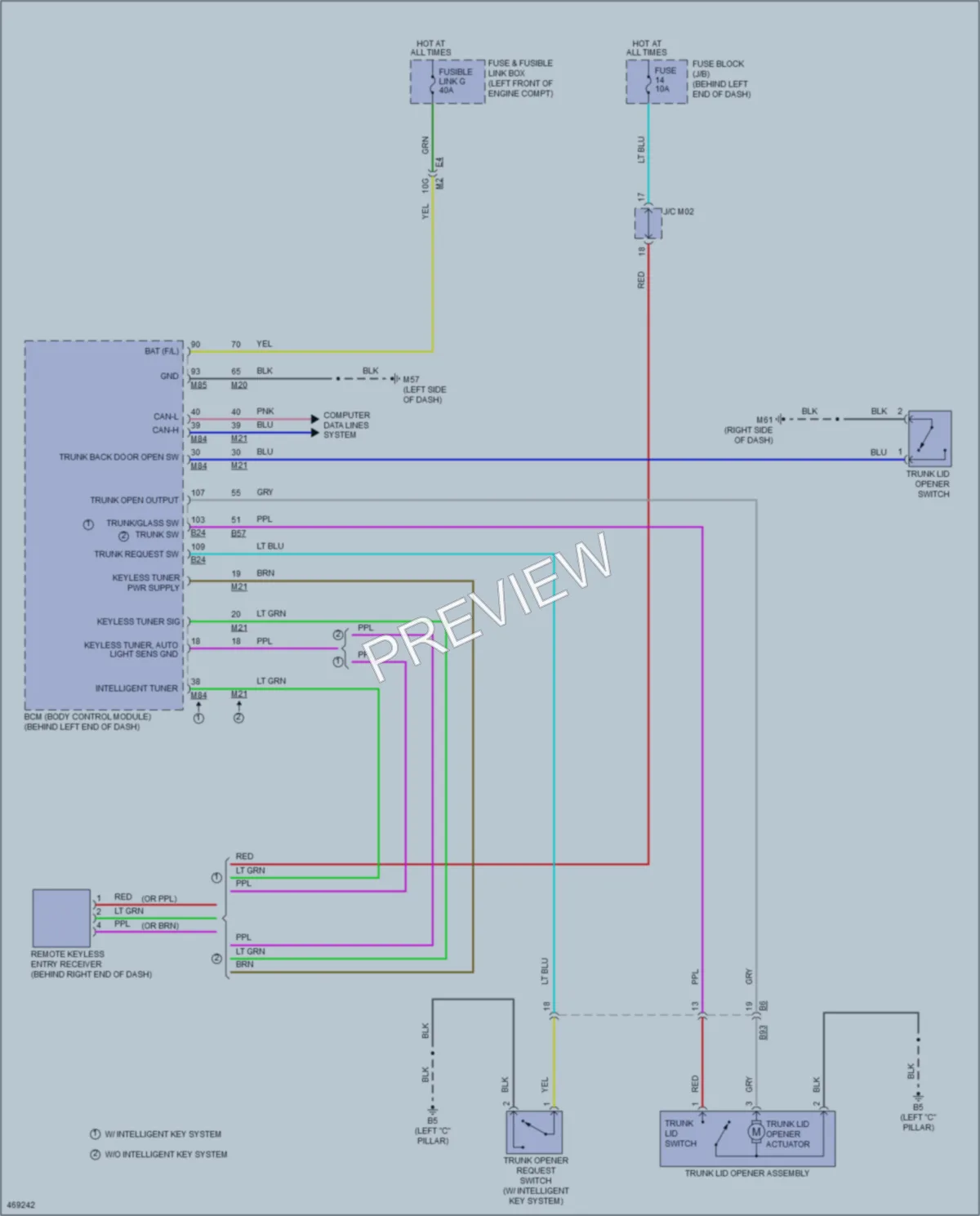 2015 Nissan Sentra Trunk Tailgate Fuel Door wiring diagram preview