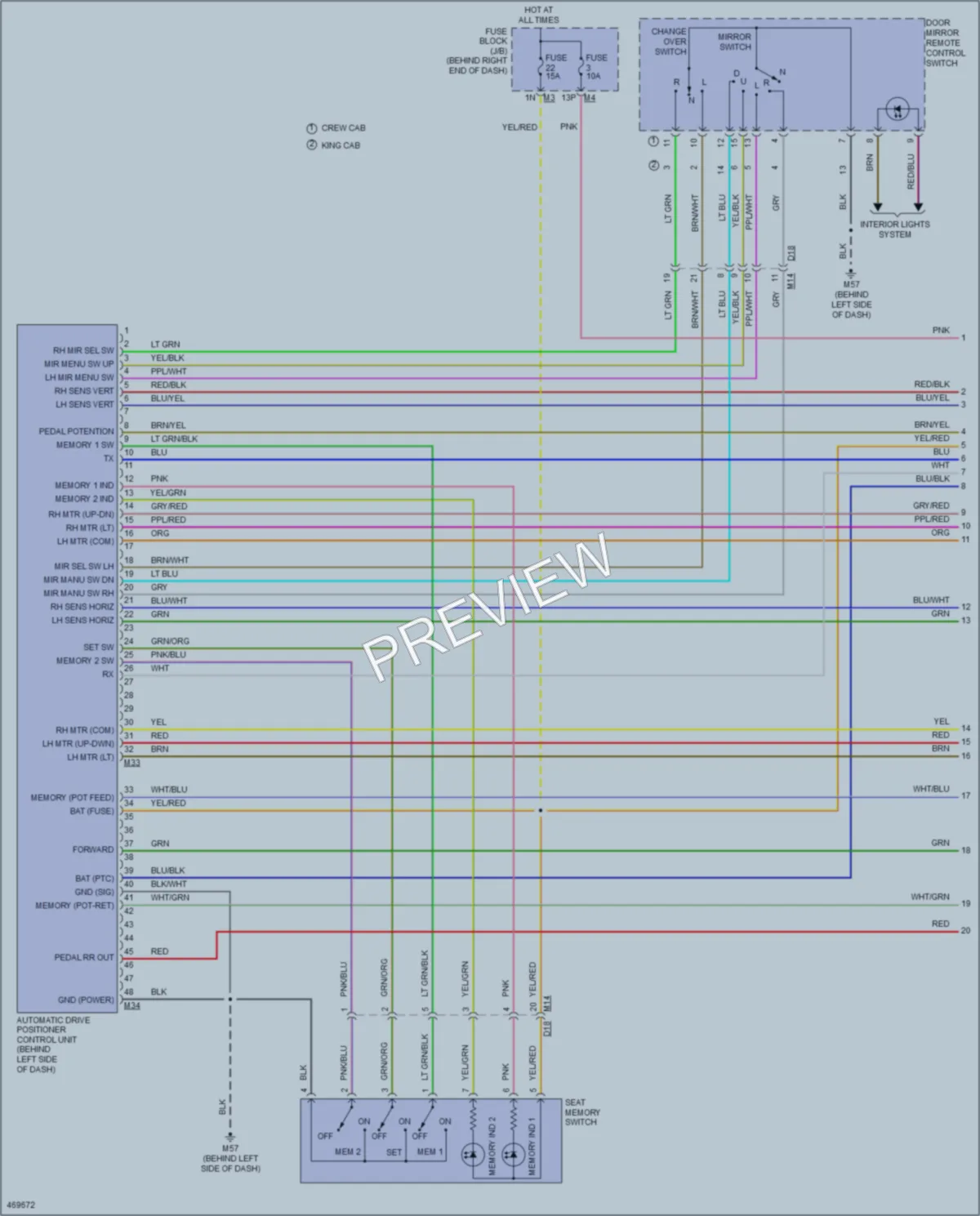 2015 Nissan Titan Memory Systems wiring diagram preview