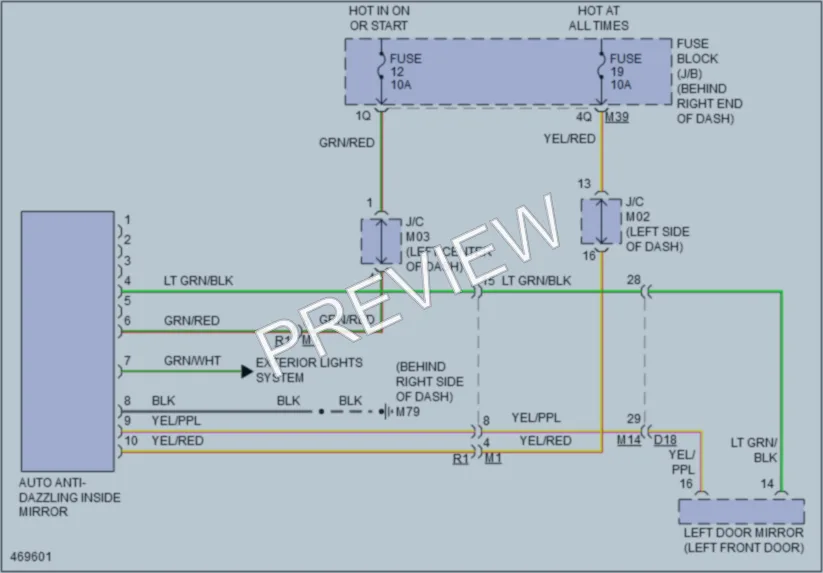 2015 Nissan Titan Power Mirrors wiring diagram preview