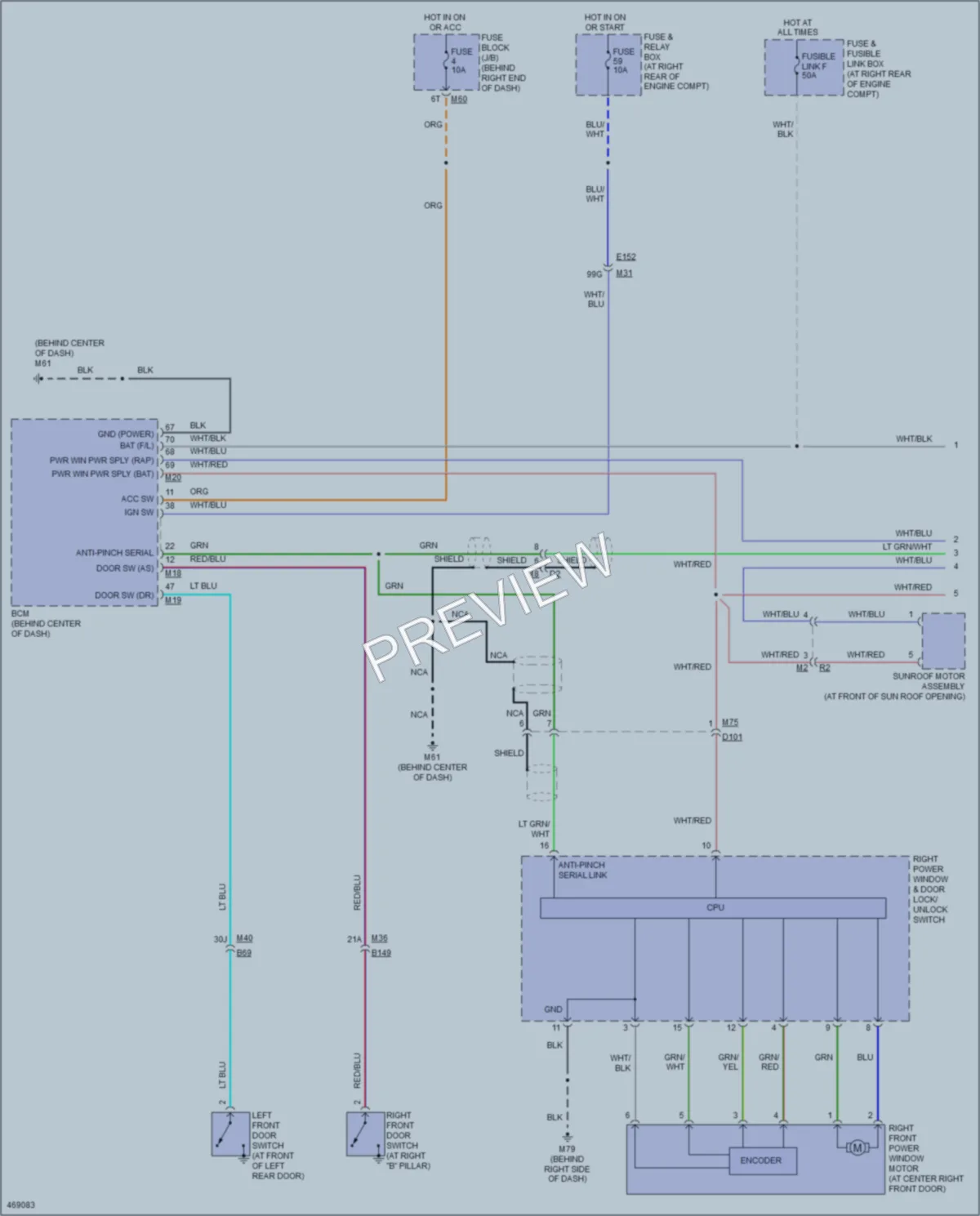 2015 Nissan Titan Power Windows wiring diagram preview