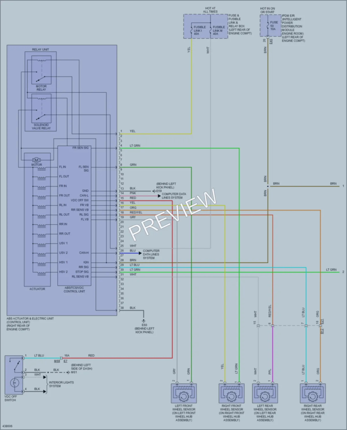 2015 Nissan Versa Anti Lock Brakes wiring diagram preview