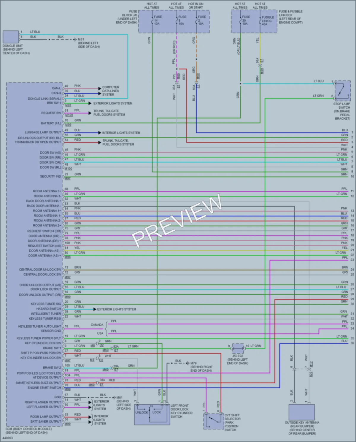 2015 Nissan Versa Power Door Locks wiring diagram preview
