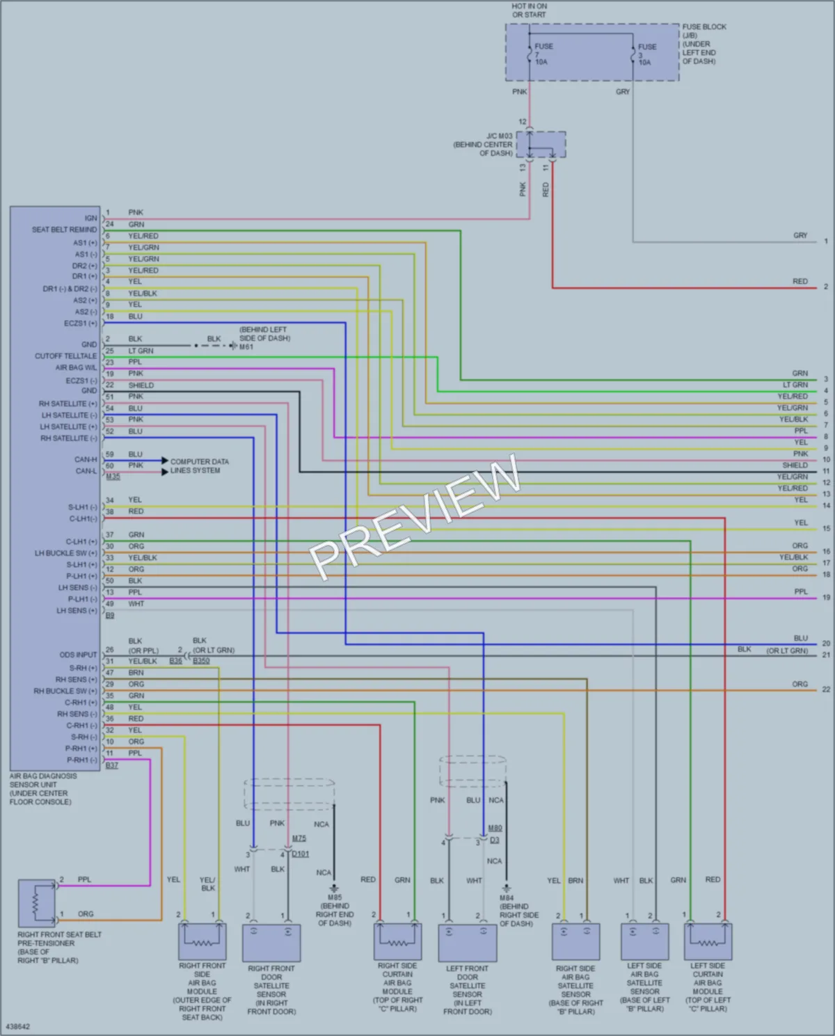 2015 Nissan Versa Supplemental Restraints wiring diagram preview