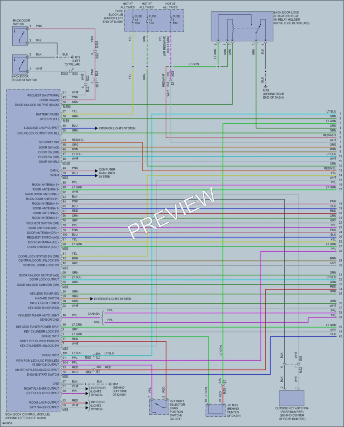 2015 Nissan VersaNote Power Door Locks wiring diagram preview