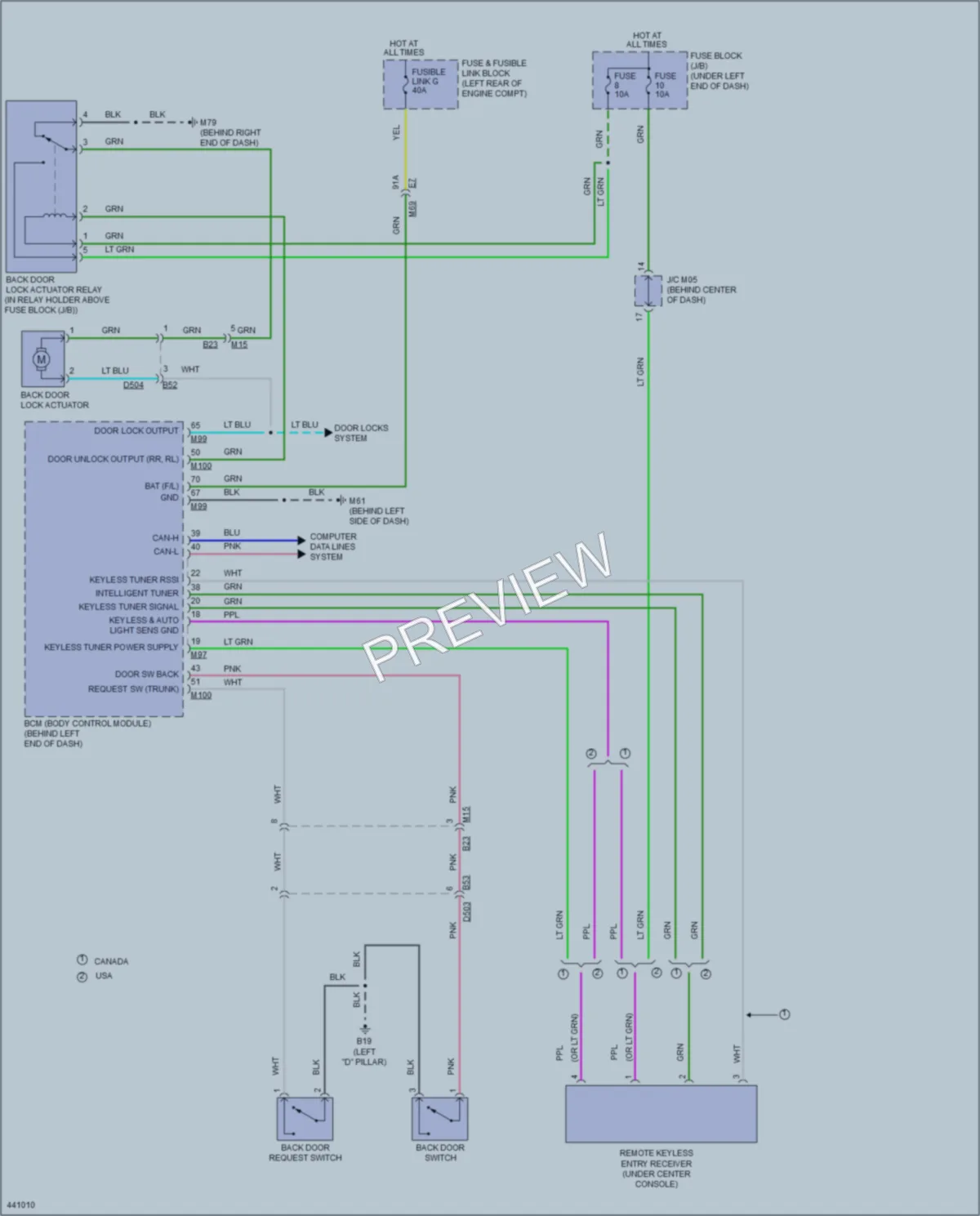 2015 Nissan VersaNote Trunk Tailgate Fuel Door wiring diagram preview