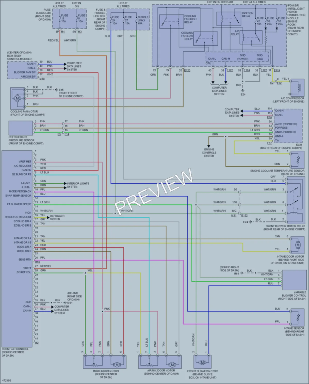 2015 Nissan Xterra Air Conditioning wiring diagram preview